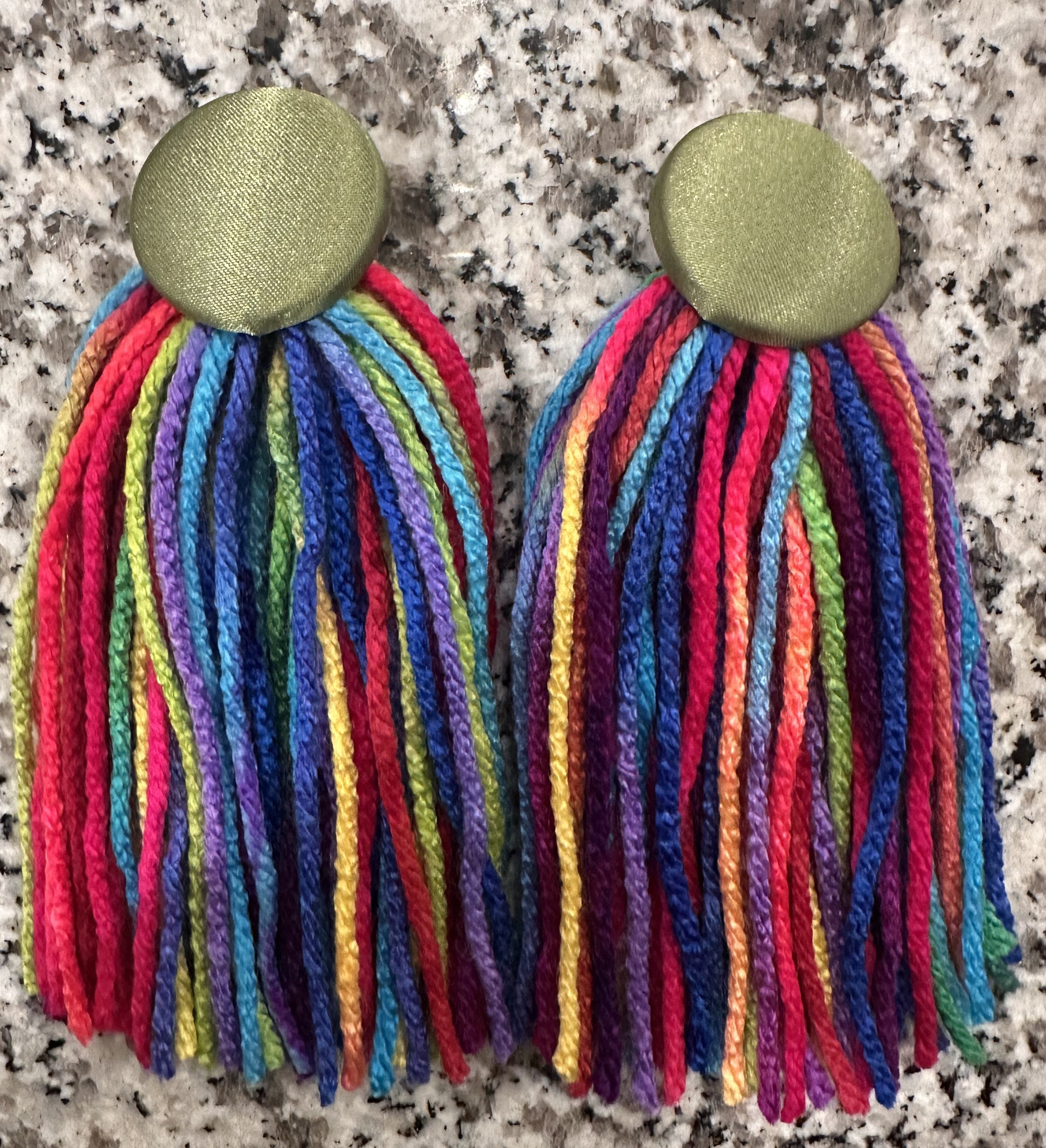 Button Tassel - Green Multi Color