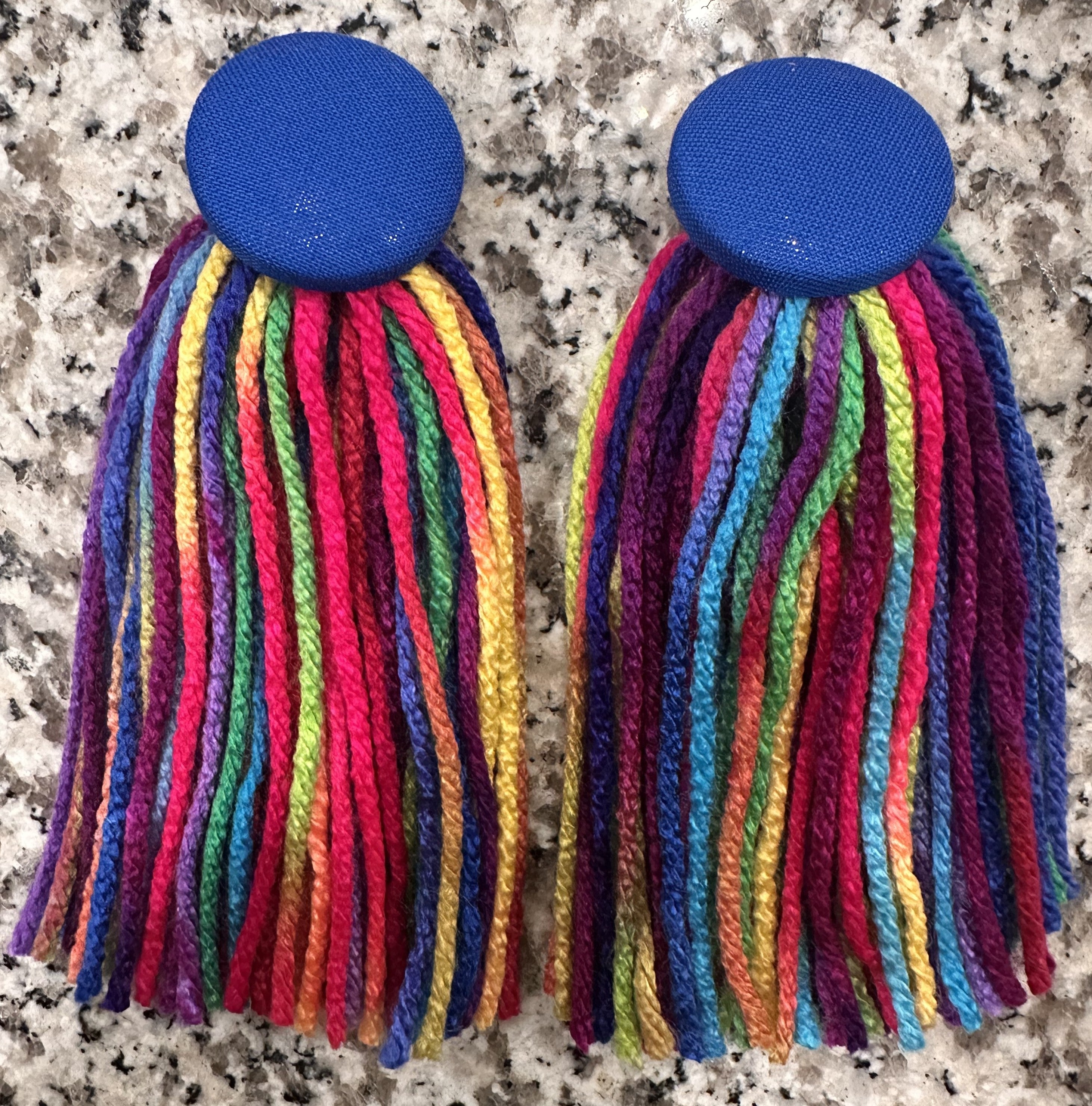 Button Tassel - Blue Multi Color